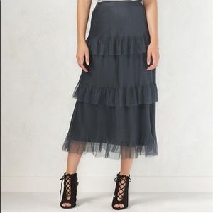 LC Lauren Conrad Layered Tiered Midi Skirt